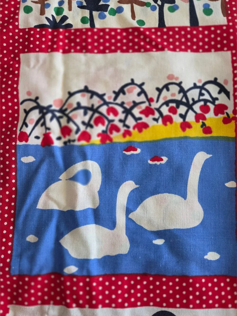 Vintage Spring Mills Farm Sewing Quilting Fake Quilt Cotton Fabric